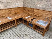 Lade das Bild in den Galerie-Viewer, Matschküche Anna - Abenteuer Küche aus Holz, robust & wetterfest