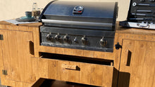 Lade das Bild in den Galerie-Viewer, Grillküche für Einbaugrill 200cm - Mobile Outdoor-Küche auf Rollen