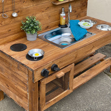 Lade das Bild in den Galerie-Viewer, Matchküche mit Backofem Herd, Spüle und Schüsseln für Kinder