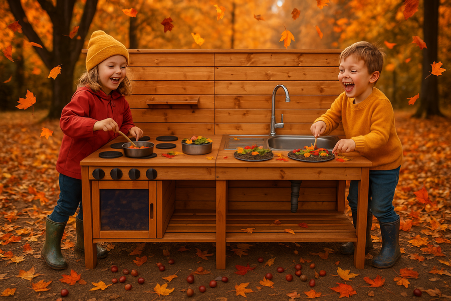 Warum eine Matschküche das perfekte Herbstspielzeug für Kinder ist