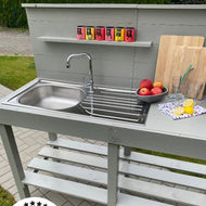 Garten outdooküche mit Spüle in grau