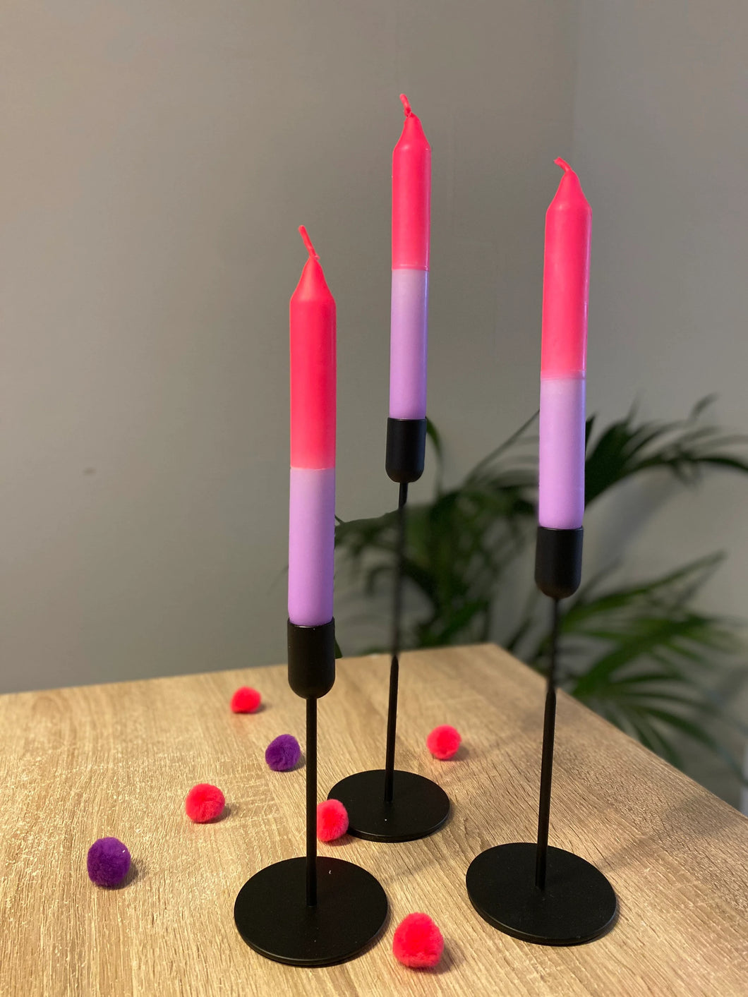 NEON-Liebe | Dip Dye Kerzen | Pink-Lila