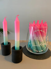 Lade das Bild in den Galerie-Viewer, Dip Dye Kerzen | Stabkerzen in Pink-Rosa-Mint-Türkis
