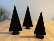 3-Set Deko Weihnachtsbäume aus Holz in schwarz von tommywood.de, Tischdeko, Dekoration Tannenbäume, Weihnachtsbaum