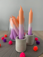 Dip Dye Kerze | orange-weiß-rosa-lila
