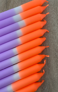 Dip Dye Stabkerze | Neon Orange- Lila