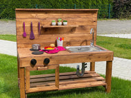 Matschküche Tilda aus Holz - Outdoor Kinderküche für kreatives Spielen im Garten